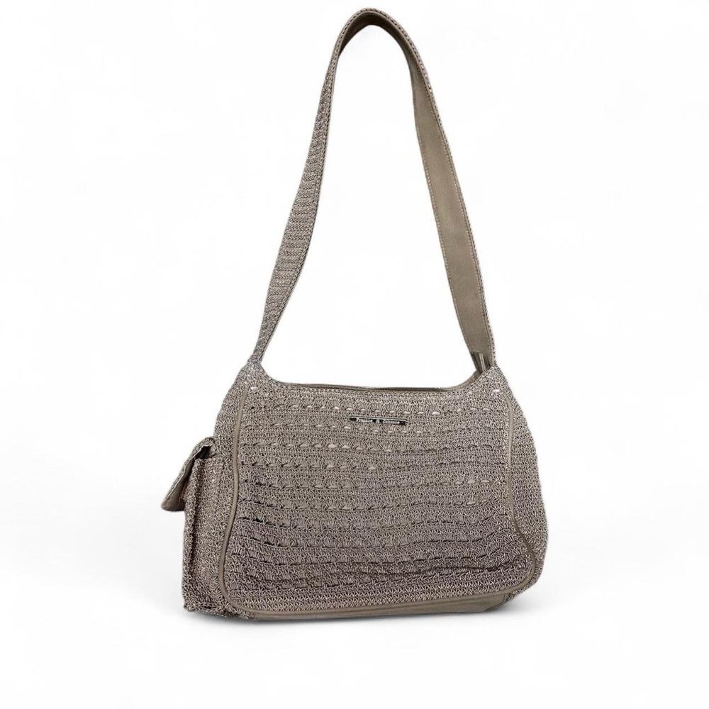 Frankie & Johnnie Woven Shoulder Bag in Taupe - Women's Handbag